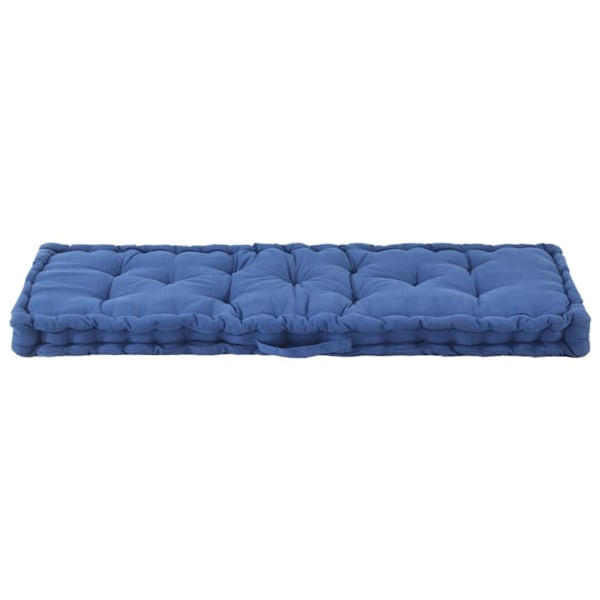 vidaXL Dyna till pallsoffa bomull 120x40x7 cm ljusblå Blå