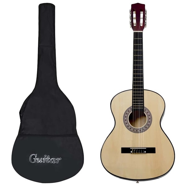 vidaXL Klassiskt gitarrset 12 delar klassisk 4/4 39" Brun