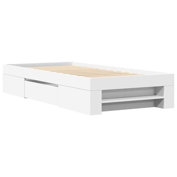 vidaXL Sängram vit 75x190 cm konstruerat trä Vit