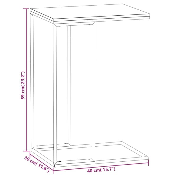 vidaXL Sidobord vit 40x30x59 cm konstruerat trä Vit