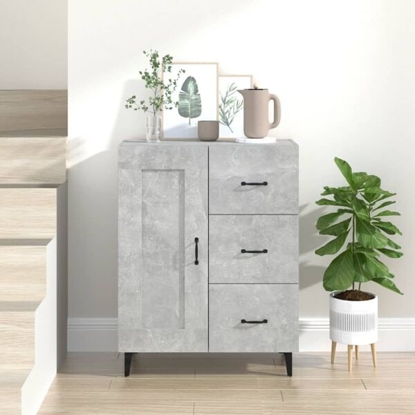 vidaXL Skänk betonggrå 69,5x34x90 cm konstruerat trä Grå
