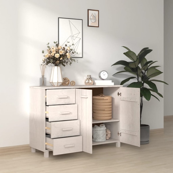 vidaXL Skänk HAMAR vit 113x40x80 cm massiv furu Vit