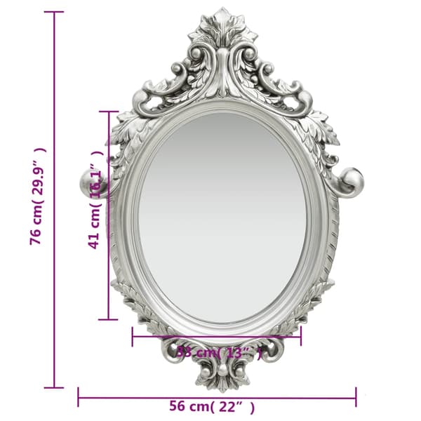 vidaXL Väggspegel slottsstil 56x76 cm silver Silver