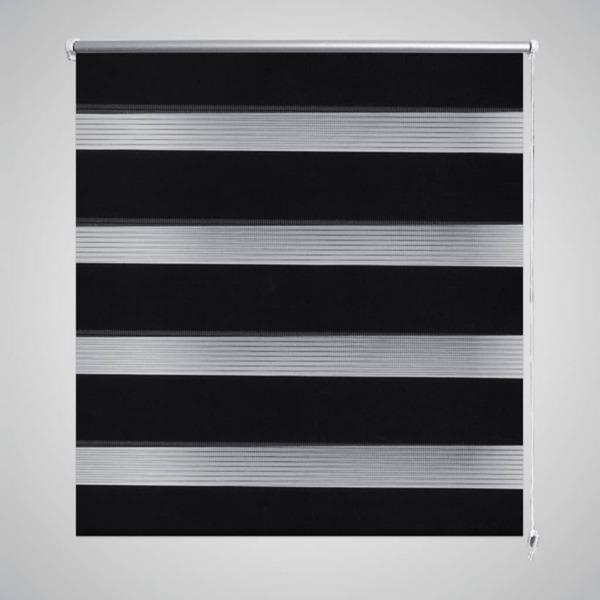 vidaXL Rullgardin randig svart 70 x 120 cm transparent Svart