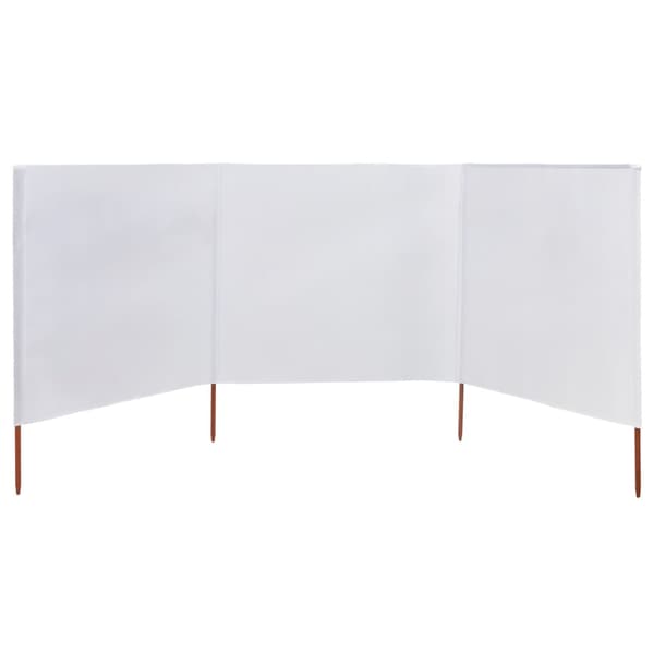 vidaXL Vindskydd 3 paneler tyg 400x160 cm sandvit Vit