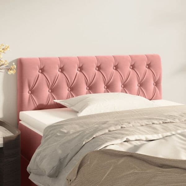 vidaXL Sänggavel rosa 100 x 7 x 78/88 cm sammet Rosa