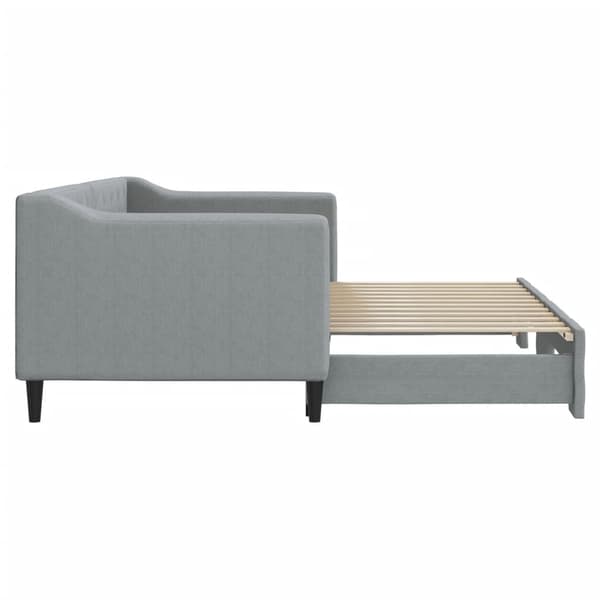 vidaXL Dagbädd utdragbar ljusgrå 80x200 cm tyg Grå