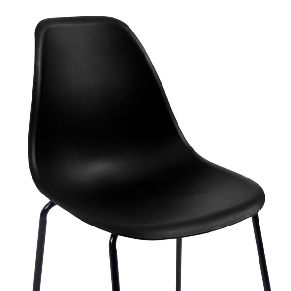 vidaXL Barstolar 6 st svart plast Svart