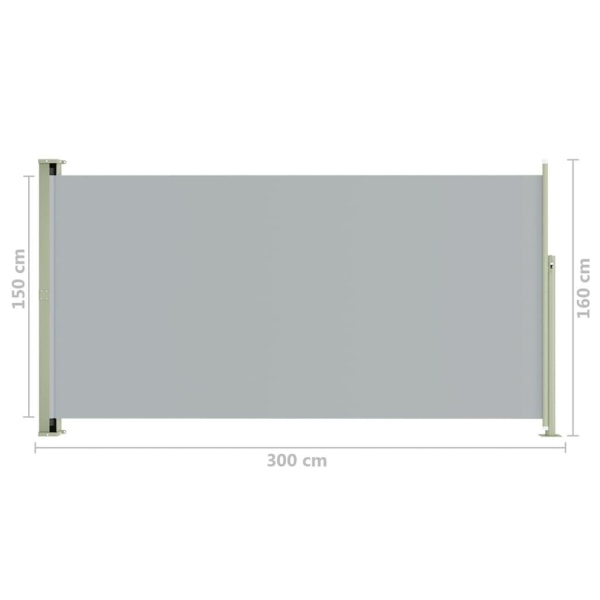 vidaXL Infällbar sidomarkis 160x300 cm grå grå