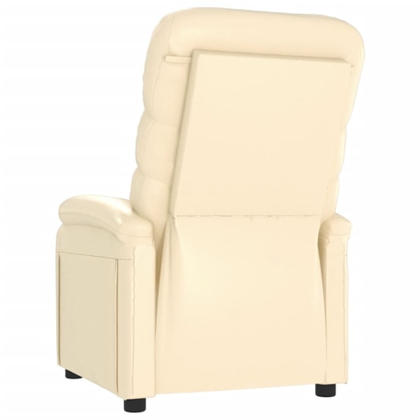 vidaXL Reclinerfåtölj gräddvit konstläder Creme