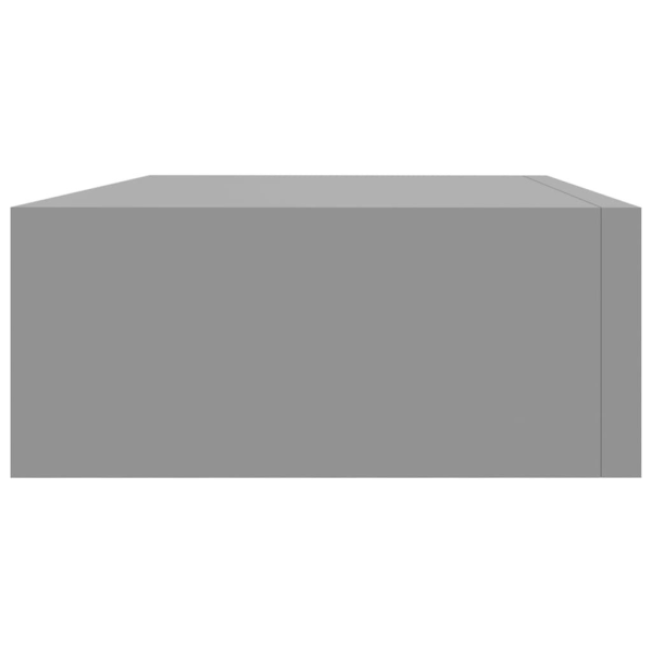 vidaXL Väggmonterad låda svart 40x23,5x10 cm MDF grå