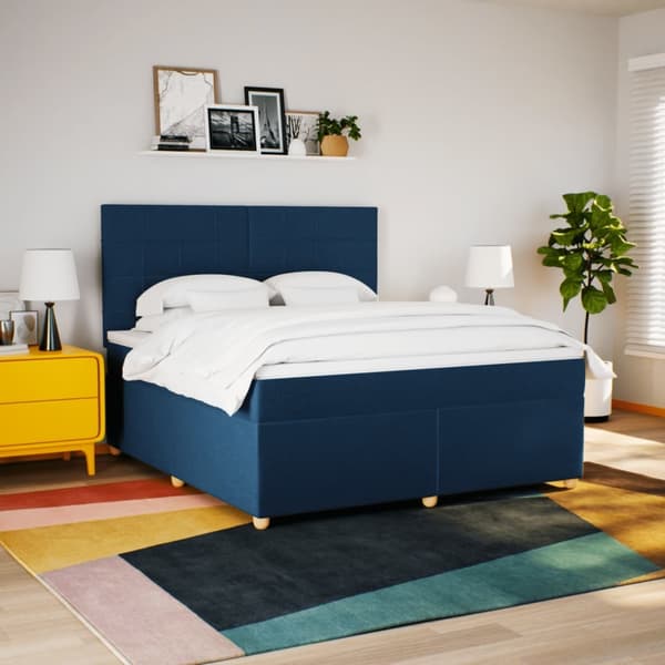 vidaXL Ramsäng med madrass blå 180x200 cm tyg Blå