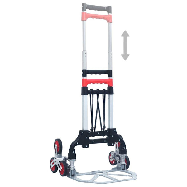 vidaXL Hopfällbar trappkärra 70 kg aluminium silver