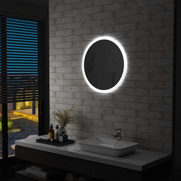 vidaXL Badrumsspegel LED 60 cm Silver