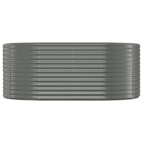 vidaXL Odlingslåda pulverlackerat stål 175x100x68 cm grå Grå