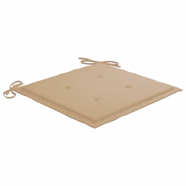 vidaXL Trädgårdsstolar med dynor 4 st massiv teak Beige