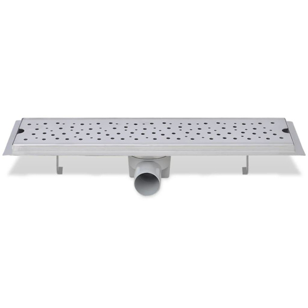 vidaXL Avlång golvbrunn 2 st bubblor rostfritt stål 530x140 mm