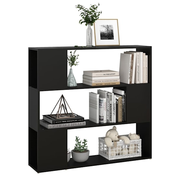 vidaXL Bokhylla Rumsavdelare svart 100x24x94 cm Svart