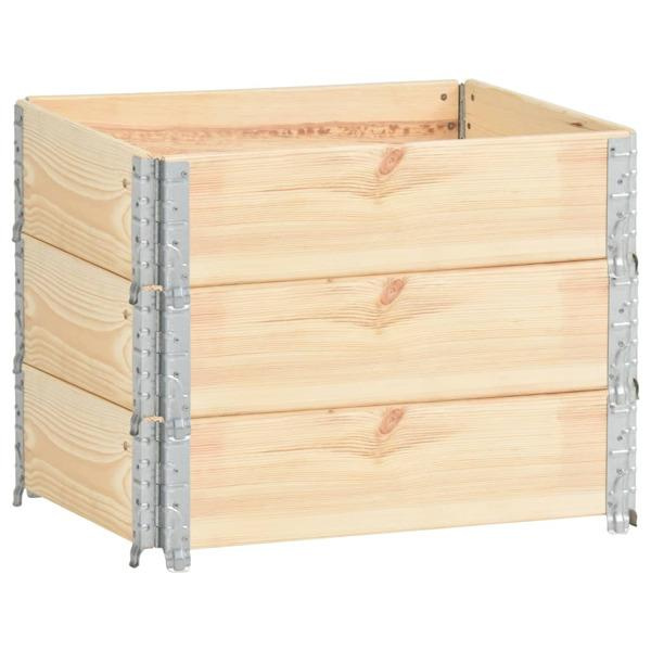 vidaXL Pallkrage 3 st 60x80 cm massiv furu Brun