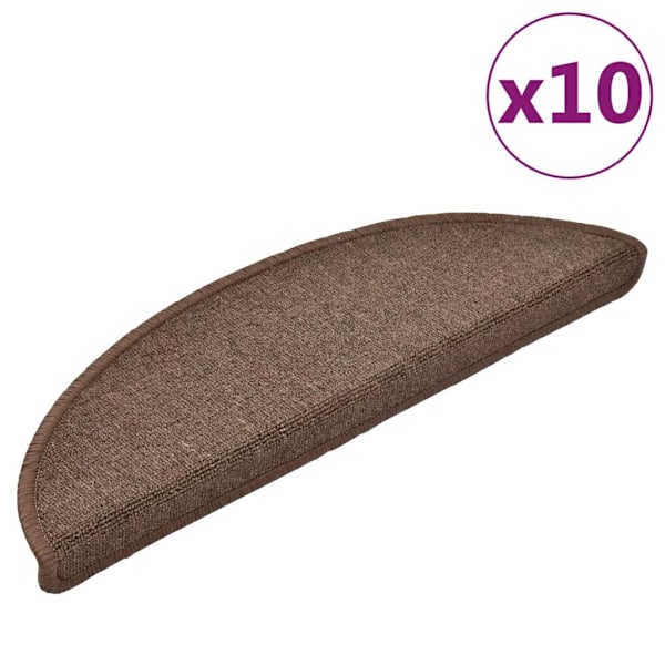 vidaXL Trappstegsmattor 10 st 56x17x3 cm kaffebrun Brun
