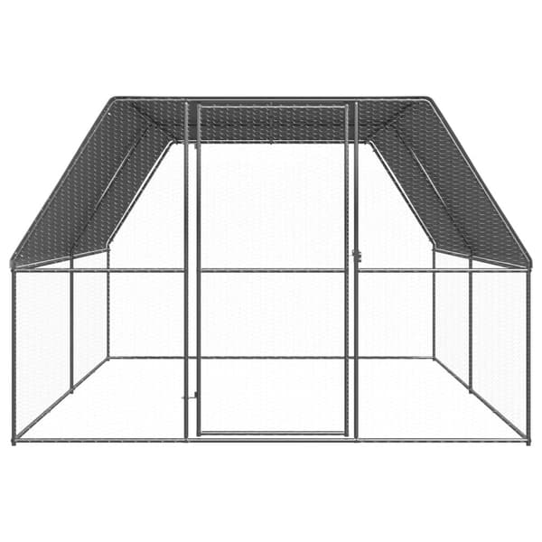vidaXL Hönsbur för utomhusbruk 3x4x2 m galvaniserat stål Silver