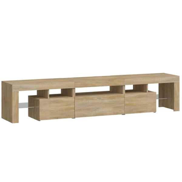 vidaXL Tv-bänk med LED-belysning sonoma ek 200x36,5x40 cm Brun