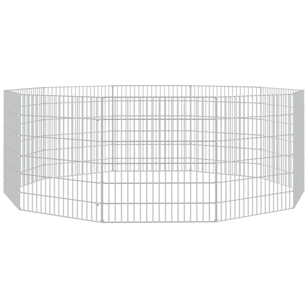 vidaXL Kaninhage 10 paneler 54x60 cm galvaniserat järn Silver