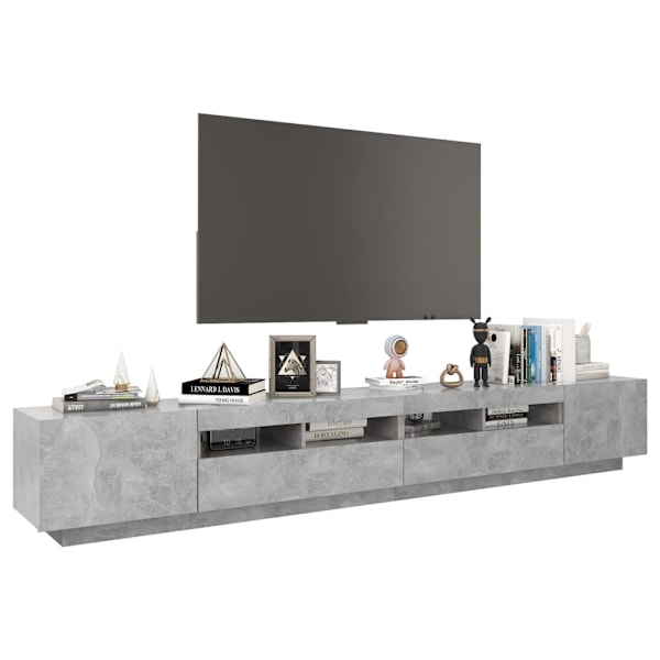 vidaXL TV-bänk med LED-belysning betonggrå 260x35x40 cm grå
