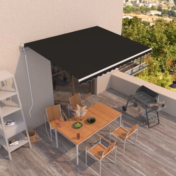 vidaXL Markis automatiskt infällbar 450x350 cm antracit Antracit