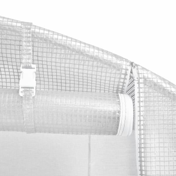 vidaXL Växthus med stålram vit 48m² 24x2x2 m Vit
