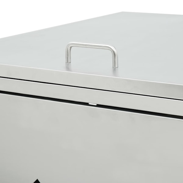 vidaXL Skjul till två sopkärl 240 L rostfritt stål Silver