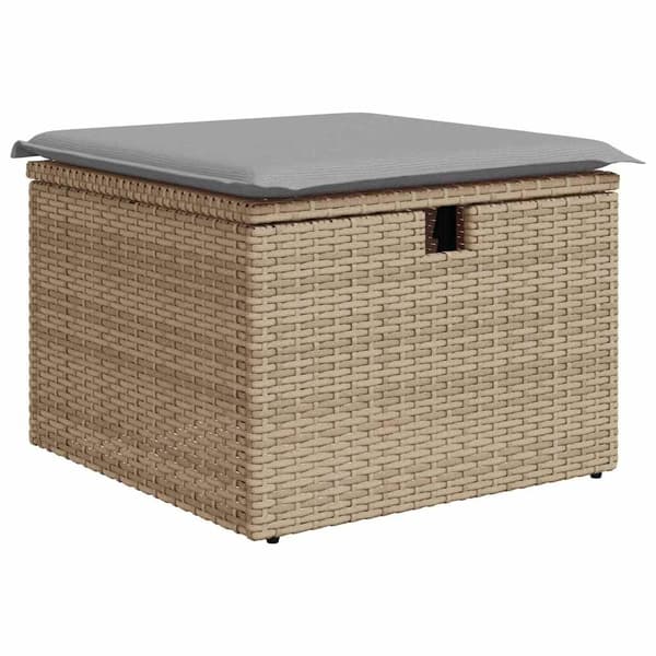vidaXL Trädgårdsoffset 6 st Poly rattan Beige