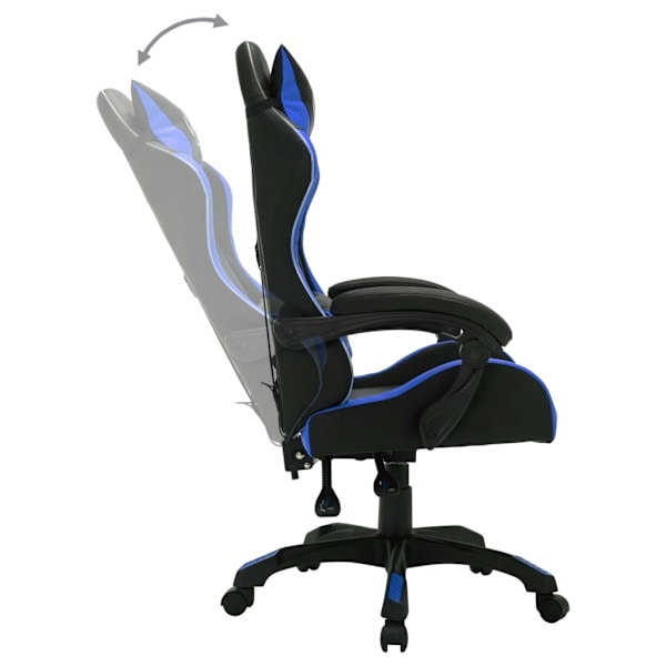 vidaXL Gamingstol med RGB LED-lampor blå och svart konstläder multifärg