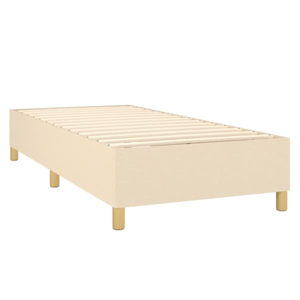 vidaXL Ramsäng med madrass & LED gräddvit 100x200 cm tyg Kräm
