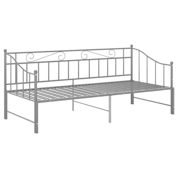 vidaXL Utdragbar sängram bäddsoffa grå metall 90x200 cm grå