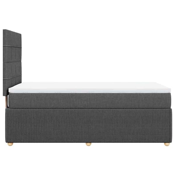 vidaXL Ramsäng med madrass mörkgrå 90x200 cm tyg Grå
