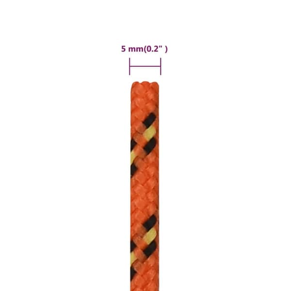 vidaXL Båtlina orange 5 mm 250 m polypropylen