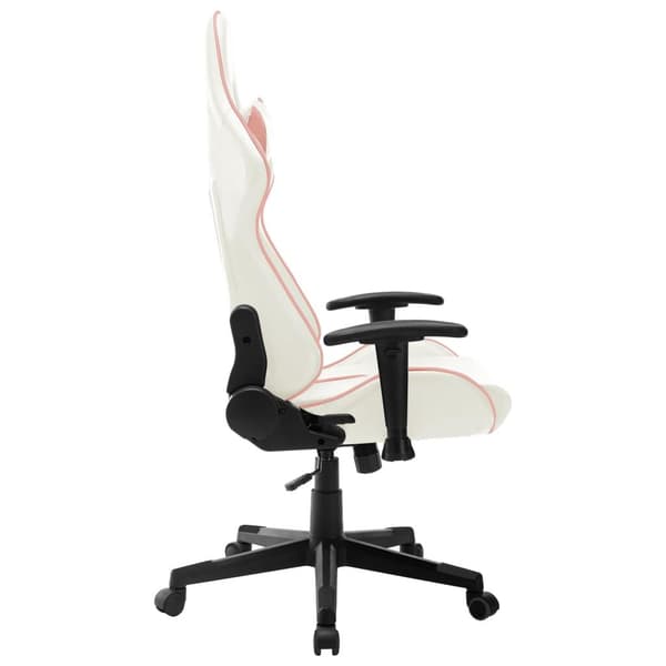 vidaXL Gamingstol vit och rosa konstläder multifärg