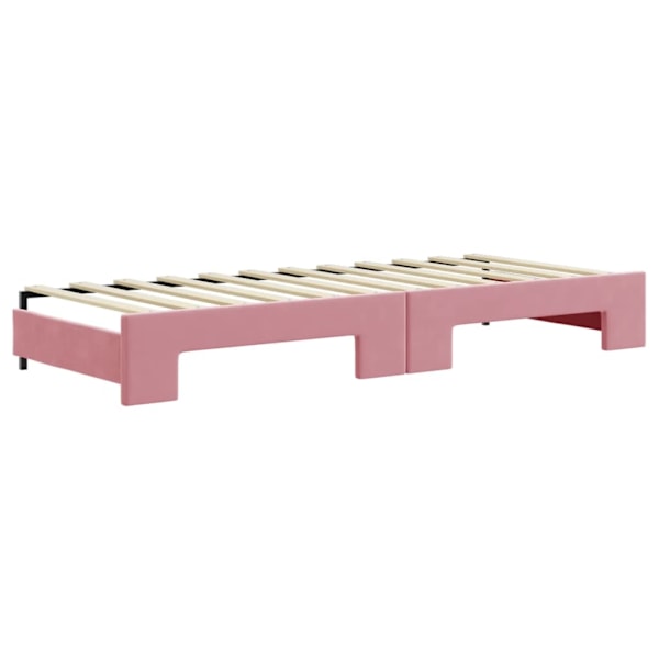 vidaXL Dagbädd utdragbar rosa 80x200 cm sammet Rosa