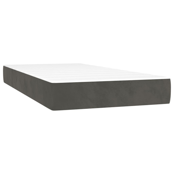 vidaXL Ramsäng med madrass mörkgrå 90x190 cm sammet Grå