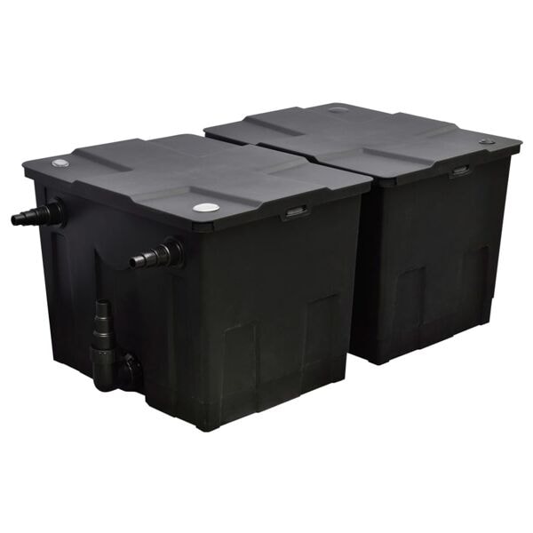 vidaXL Dammfilter 12 000 l/h biologiskt Svart