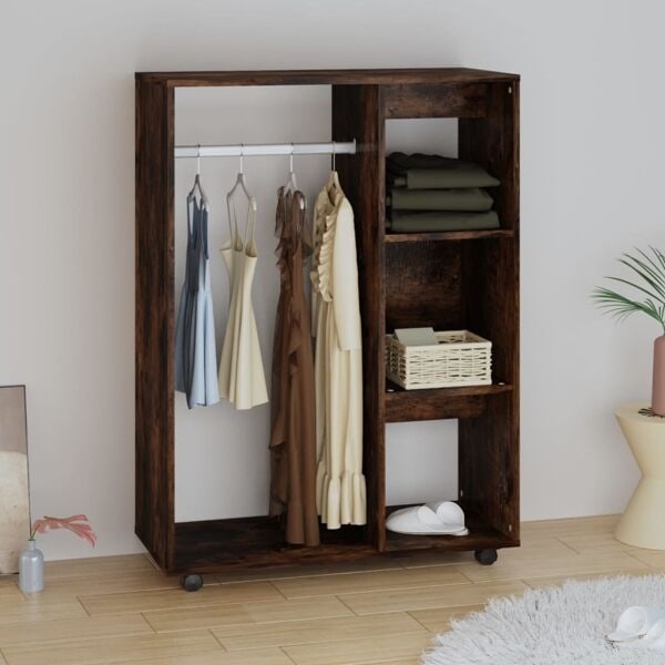 vidaXL Garderob rökfärgad ek 80x40x110 cm konstruerat trä Brun