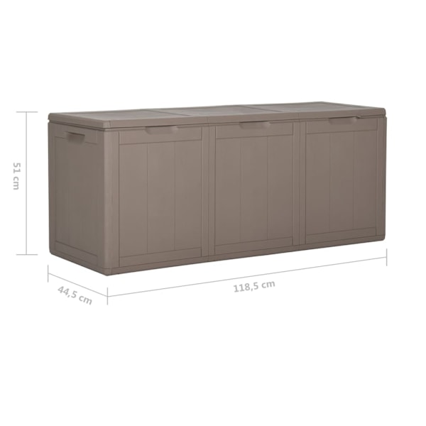 vidaXL Dynbox 270 liter brun PP-rotting Brun