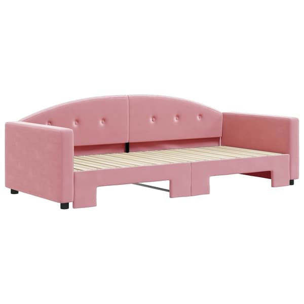 vidaXL Dagbädd utdragbar rosa 90x200 cm sammet Rosa