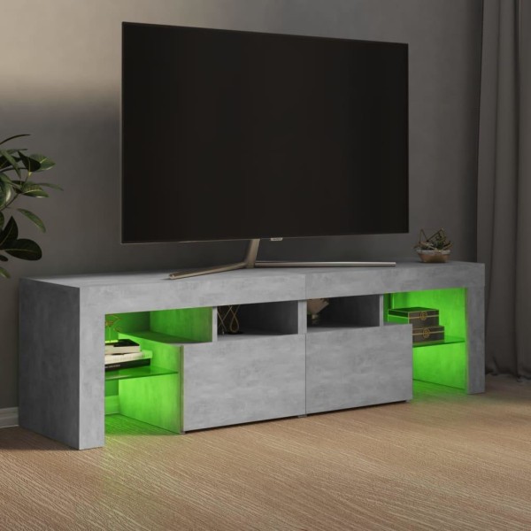 vidaXL Tv-bänk med LED-belysning betonggrå 140x36,5x40 cm grå