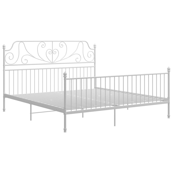 vidaXL Sängram vit metall 200x200 cm Vit