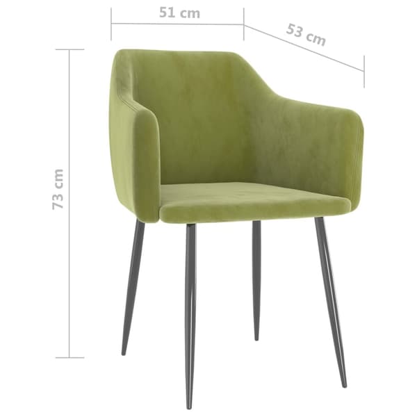 vidaXL Matstolar 2 st ljusgrön sammet Grön