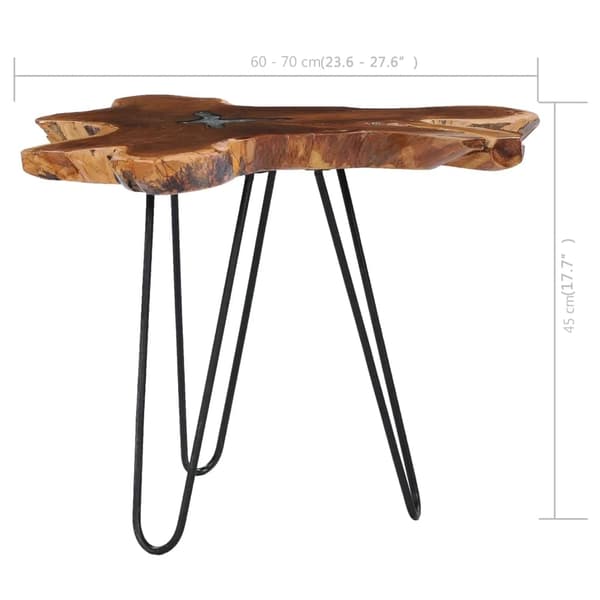 vidaXL Soffbord 70x45 cm massiv teak och polyresin multifärg