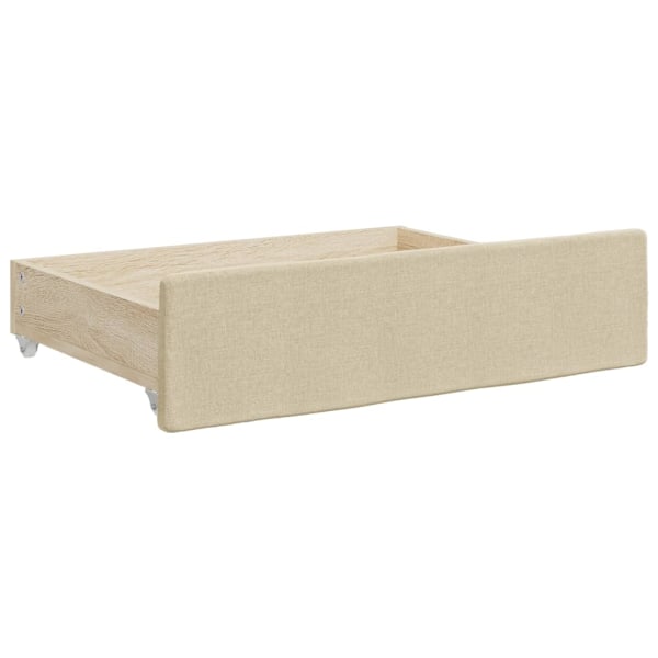 vidaXL Dagbädd utdragbar med lådor gräddvit 90x200 cm tyg Kräm