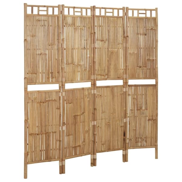 vidaXL Rumsavdelare 4 paneler bambu 160x180 cm Brun